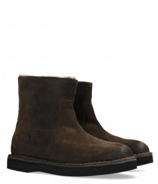 Shabbies  Ankle Boot Suede With Wool Dark Brown (2000)